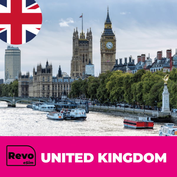 United Kingdom eSIM with reliable high-speed mobile internet for travel